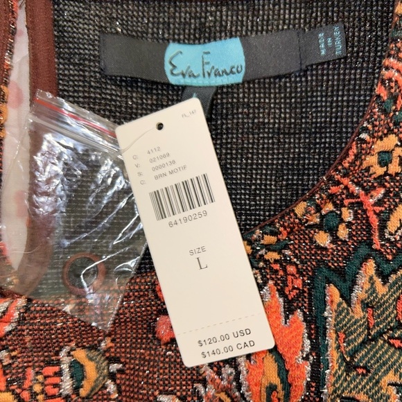 Anthropologie Eva Franco “Brown Motif” sleeveless top. NWT - Picture 6 of 9